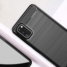 Husa Tpu Carbon Fibre pentru Samsung Galaxy A31, Neagra