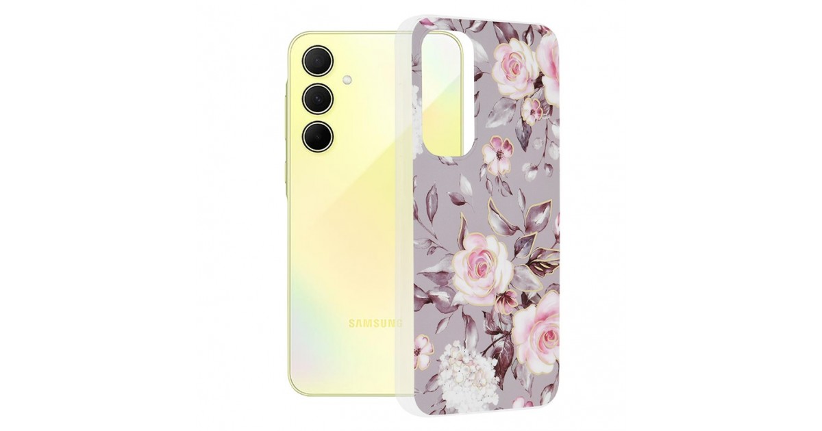 Husa pentru Samsung Galaxy A35 5G - Techsuit Marble Series - Bloom of Ruth Gray