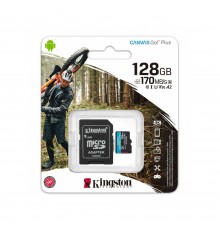 Card de Memorie cu Adaptor, 128GB - Kingston Canvas Go Plus (SDCG3/128GB) - Negru