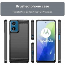 Husa pentru Motorola Moto G04 / G04s / Moto G24 / G24 Power / Moto E14 - Techsuit Carbon Silicone - Albastra