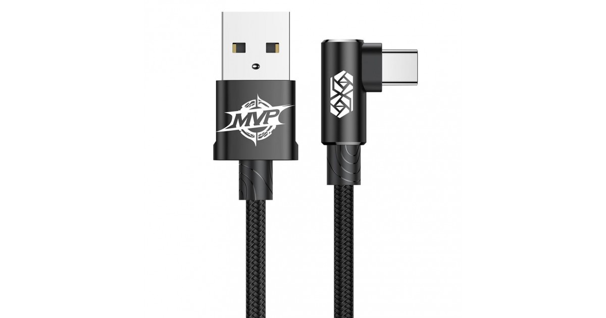 Cablu de date Baseus MVP Elbow USB Type-C, 1m, 2A, Negru