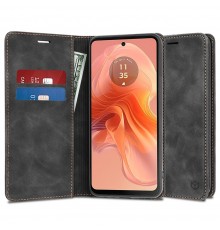 Husa pentru Motorola Moto G04 / Moto G04s / Moto G24 / Moto E14 - Techsuit Safe Wallet Plus - Neagra