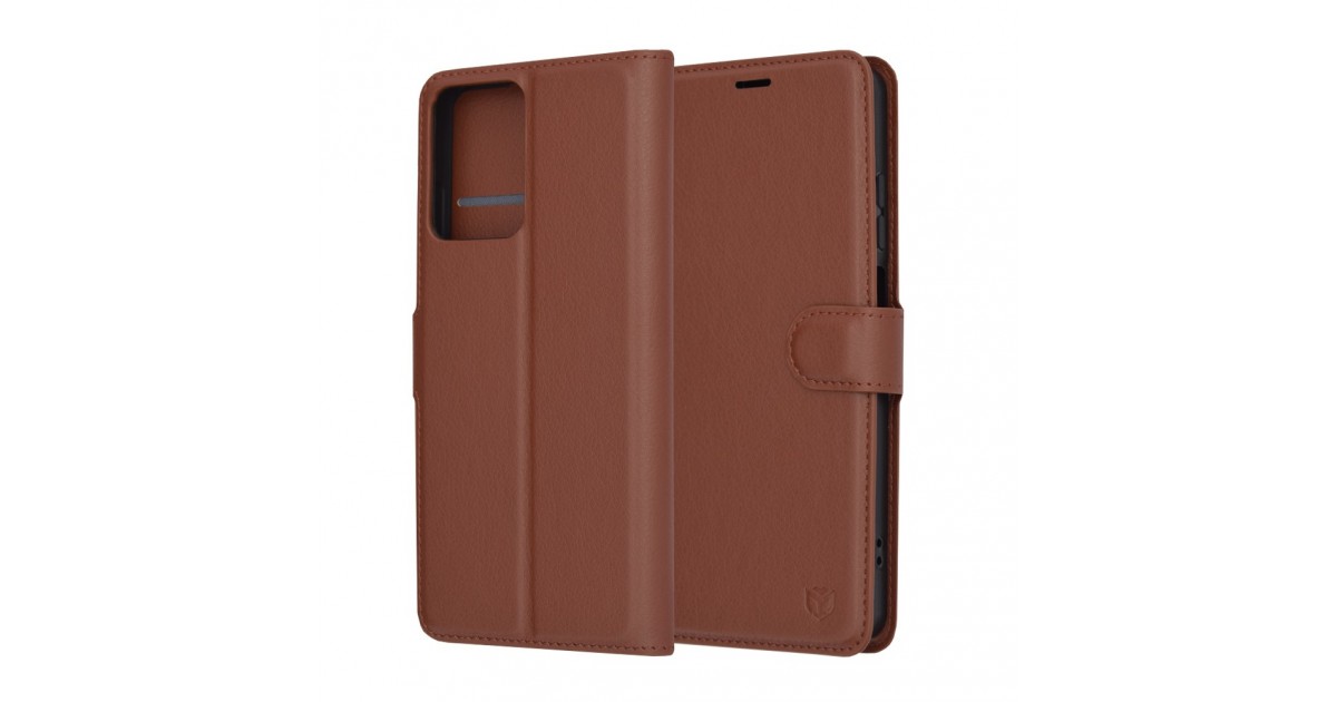 Husa pentru Motorola Moto G04 / Moto G04s / Moto G24 / Moto E14 - Techsuit Leather Folio - Maro