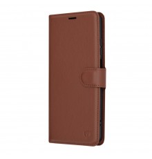 Husa pentru Motorola Moto G04 / Moto G04s / Moto G24 / Moto E14 - Techsuit Leather Folio - Maro