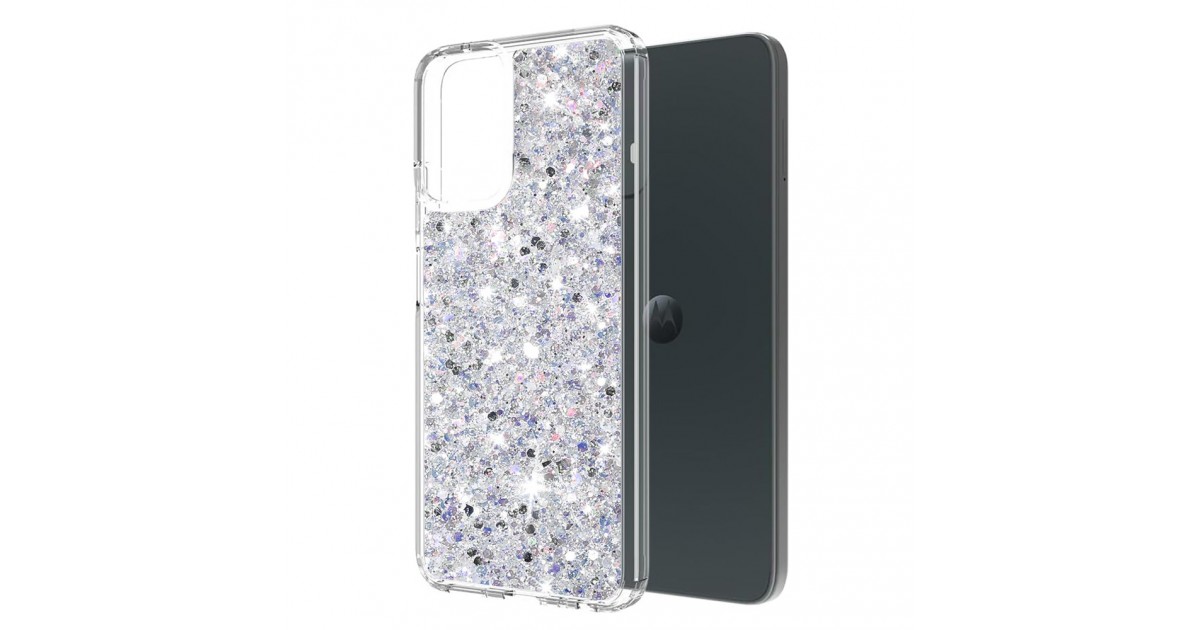 Husa pentru Motorola Moto G04 / Moto G04s / Moto G24 / Moto E14 - Techsuit Sparkly Glitter - Alba