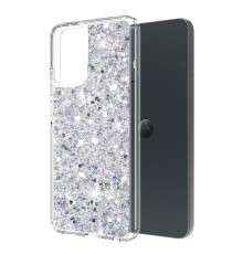 Husa pentru Motorola Moto G04 / Moto G04s / Moto G24 / Moto E14 - Techsuit Sparkly Glitter - Alba