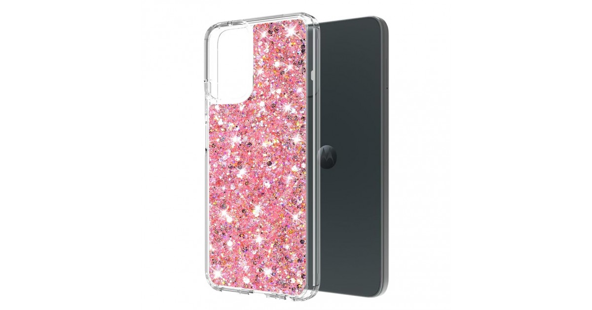 Husa pentru Motorola Moto G04 / Moto G04s / Moto G24 / Moto E14 - Techsuit Sparkly Glitter - Roz