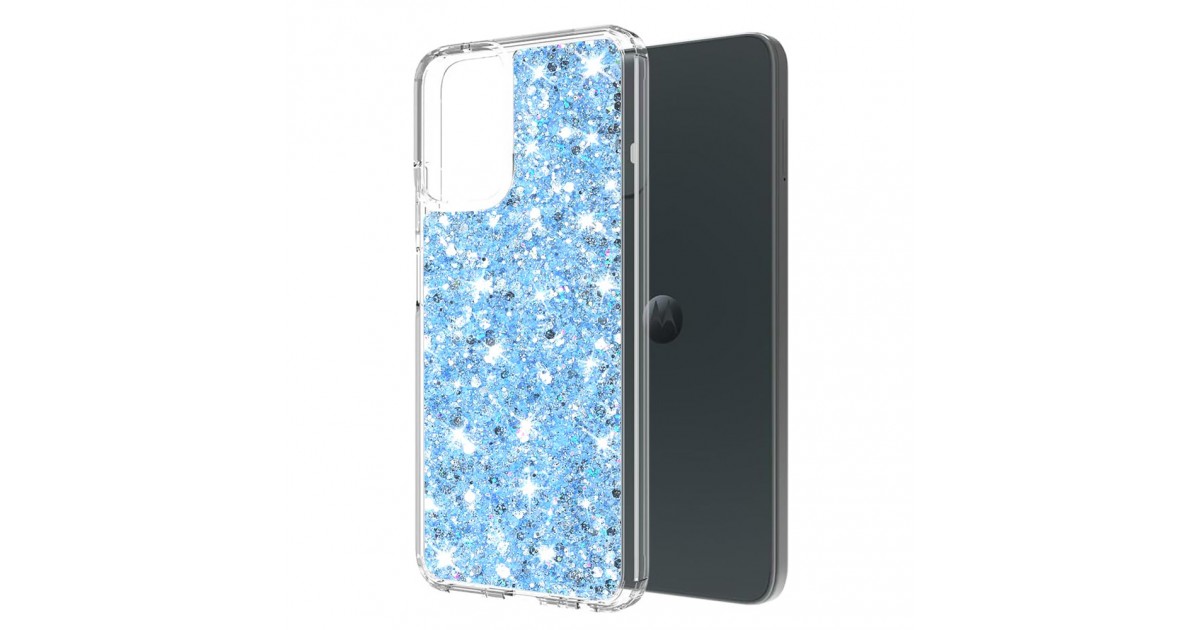 Husa pentru Motorola Moto G04 / Moto G04s / Moto G24 / Moto E14 - Techsuit Sparkly Glitter - Albastra