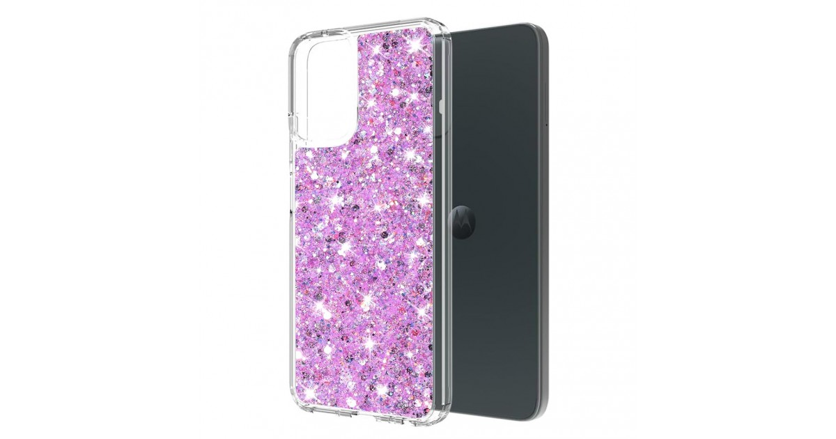 Husa pentru Motorola Moto G04 / Moto G04s / Moto G24 / Moto E14 - Techsuit Sparkly Glitter - Magenta