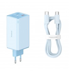 Incarcator 2x USB-C PD 100W, 2x USB-A QC3.0 + Cablu Type-C - Baseus (CCGAN2P-L02) - Alb