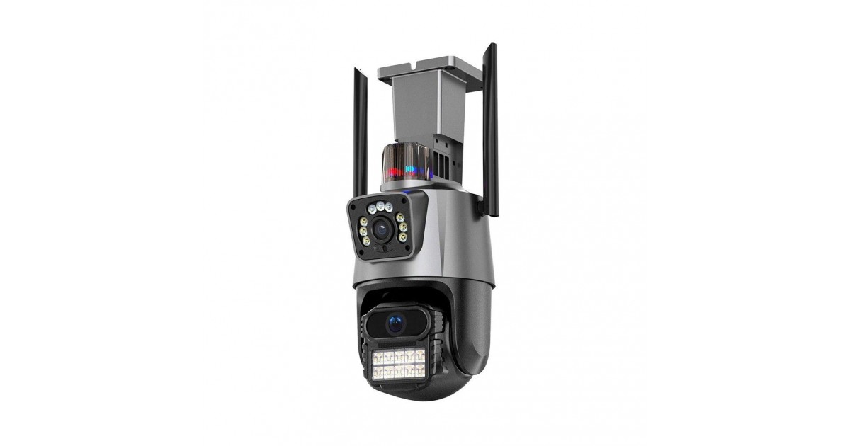 Camera de Supraveghere Exterior, cu Sirena, Human Detection - Techsuit (P11-QQ6) - Negru