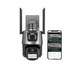 Camera de Supraveghere Exterior, cu Sirena, Human Detection - Techsuit (P11-QQ6) - Negru