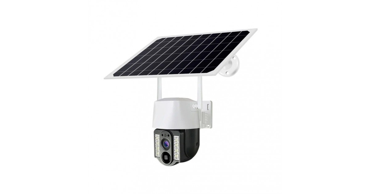 Camera de Supraveghere Exterior, cu Alarma, Panou Solar, 1080p, Waterproof - Techsuit (VC3-4G) - Alb