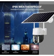 Camera de Supraveghere Exterior, cu Alarma, Panou Solar, 1080p, Waterproof - Techsuit (VC3-4G) - Alb