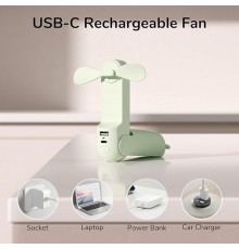 Ventilator Portabil 2000mAH, USB - JisuLife (F8) - Verde