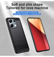 Husa pentru Xiaomi Redmi Note 13 Pro 4G / Poco M6 Pro 4G - Techsuit Carbon Silicone - Neagra