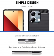 Husa pentru Xiaomi Redmi Note 13 Pro 4G / Poco M6 Pro 4G - Techsuit Carbon Silicone - Neagra