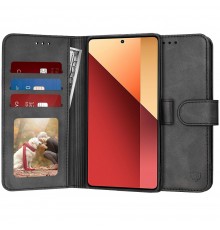 Husa pentru Xiaomi Redmi Note 13 Pro 4G / Poco M6 Pro 4G - Techsuit Leather Folio - Maro