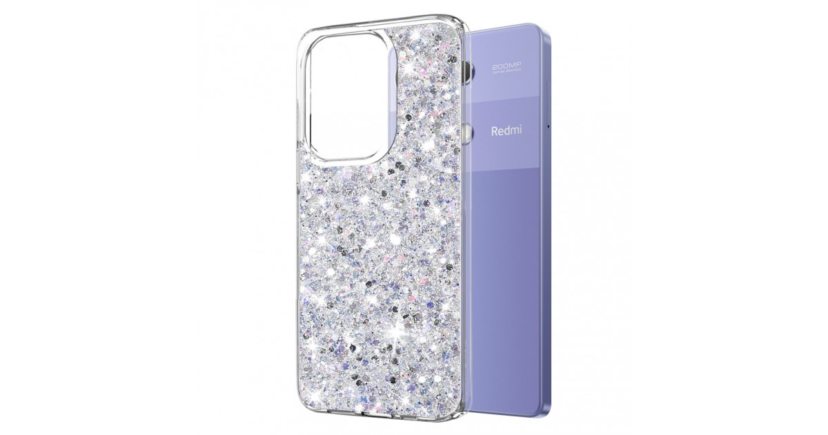 Husa pentru Xiaomi Redmi Note 13 Pro 4G / Poco M6 Pro 4G - Techsuit Sparkly Glitter - Alba