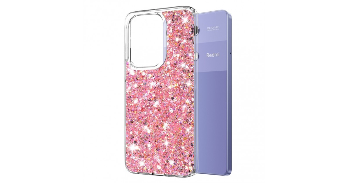 Husa pentru Xiaomi Redmi Note 13 Pro 4G / Poco M6 Pro 4G - Techsuit Sparkly Glitter - Roz