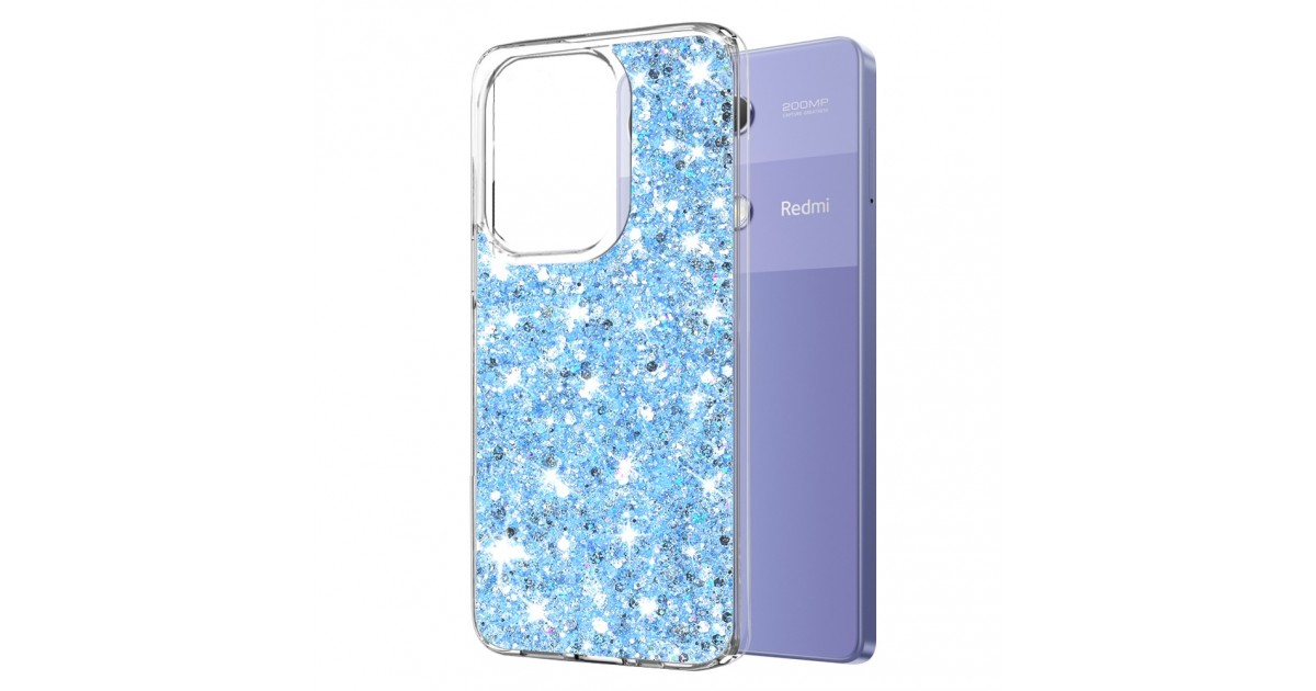 Husa pentru Xiaomi Redmi Note 13 Pro 4G / Poco M6 Pro 4G - Techsuit Sparkly Glitter - Albastra