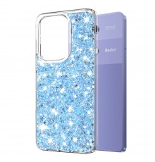 Husa pentru Xiaomi Redmi Note 13 Pro 4G / Poco M6 Pro 4G - Techsuit Sparkly Glitter - Albastra