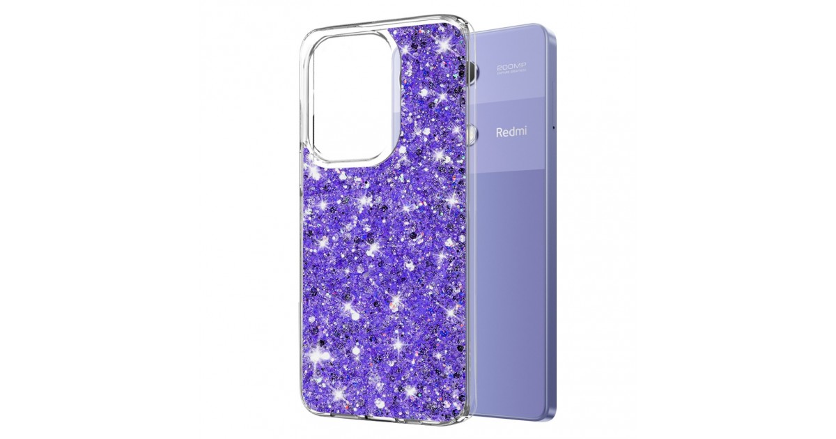 Husa pentru Xiaomi Redmi Note 13 Pro 4G / Poco M6 Pro 4G - Techsuit Sparkly Glitter - Mov