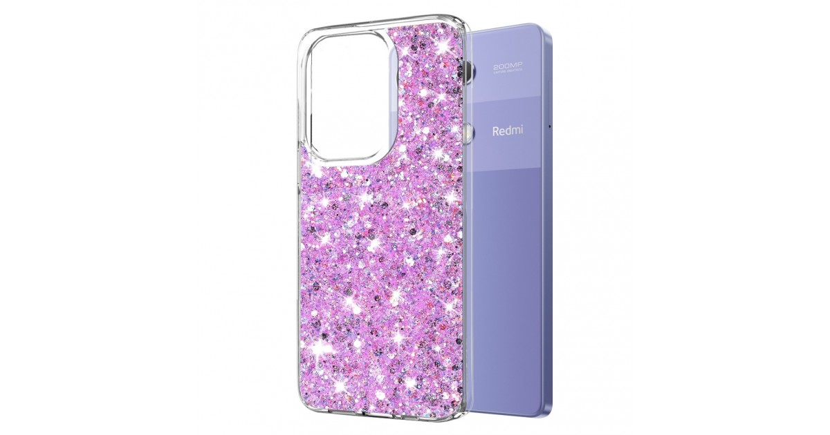 Husa pentru Xiaomi Redmi Note 13 Pro 4G / Poco M6 Pro 4G - Techsuit Sparkly Glitter - Magenta