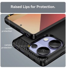 Husa pentru Xiaomi Redmi Note 13 Pro 4G / Poco M6 Pro 4G - Techsuit Carbon Silicone - Albastra