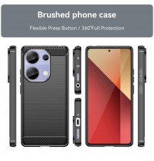 Husa pentru Xiaomi Redmi Note 13 Pro 4G / Poco M6 Pro 4G - Techsuit Carbon Silicone - Albastra