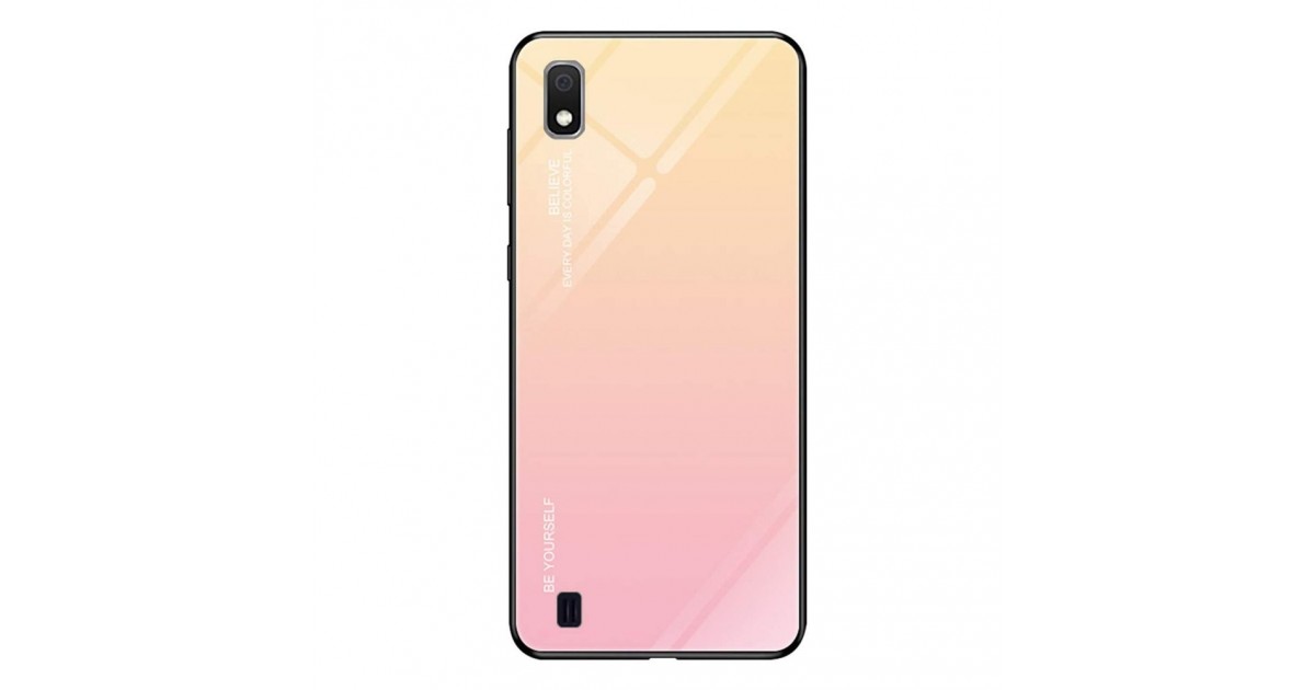 Husa Samsung Galaxy A10 - Gradient Glass, Roz cu Crem