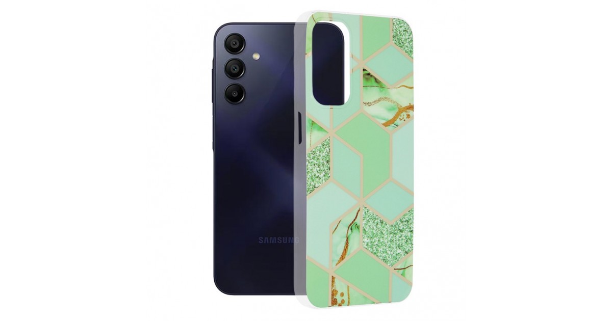 Husa pentru Samsung Galaxy A15 4G / A15 5G - Techsuit Marble Series - Verde Hex