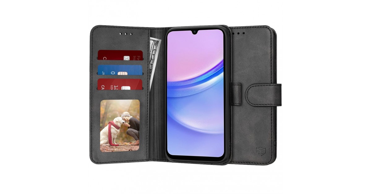 Husa pentru Samsung Galaxy A15 4G / A15 5G - Techsuit Diary Book - Neagra