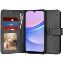 Husa pentru Samsung Galaxy A15 4G / A15 5G - Techsuit Diary Book - Neagra