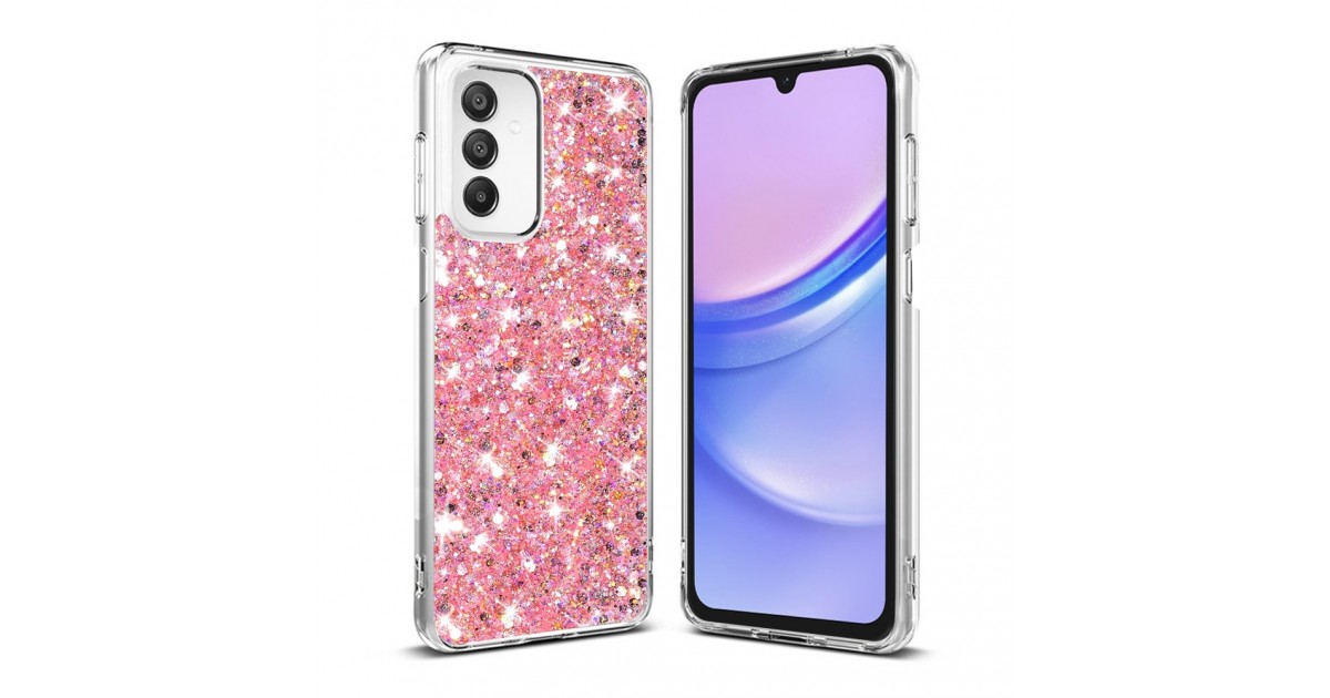 Husa pentru Samsung Galaxy A15 4G / A15 5G - Techsuit Sparkly Glitter - Roz