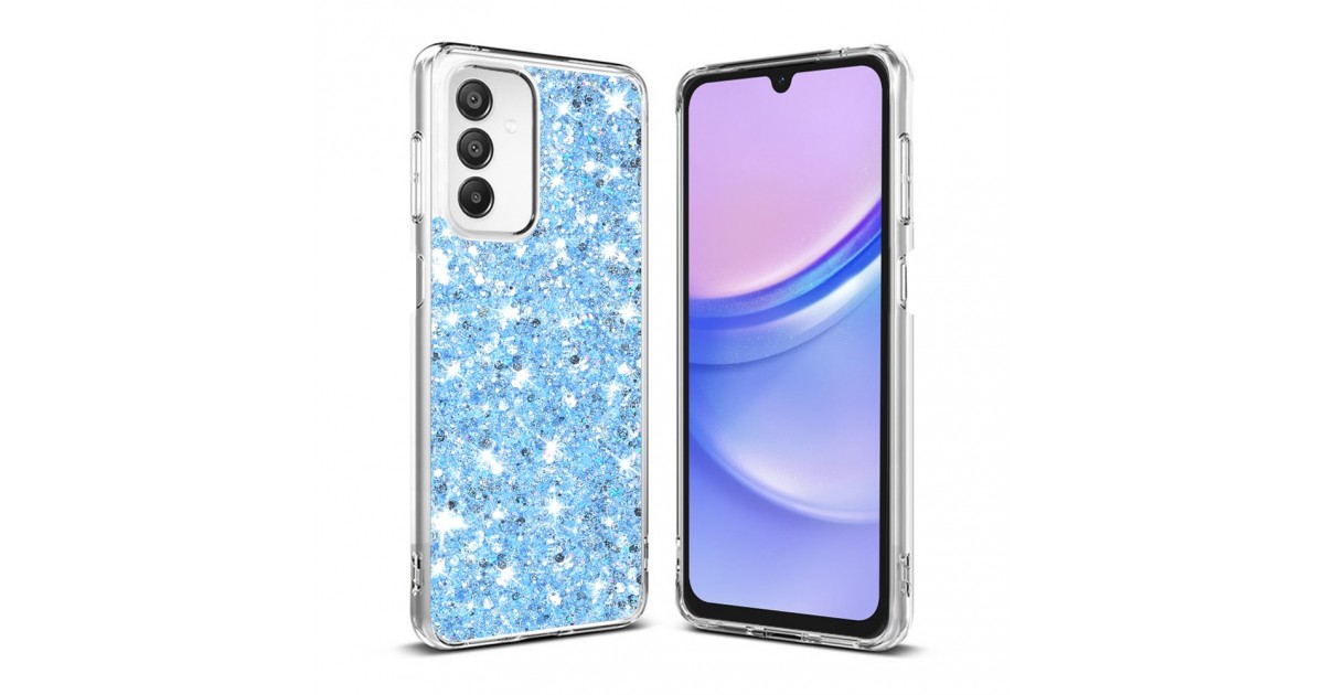 Husa pentru Samsung Galaxy A15 4G / A15 5G - Techsuit Sparkly Glitter - Albastra