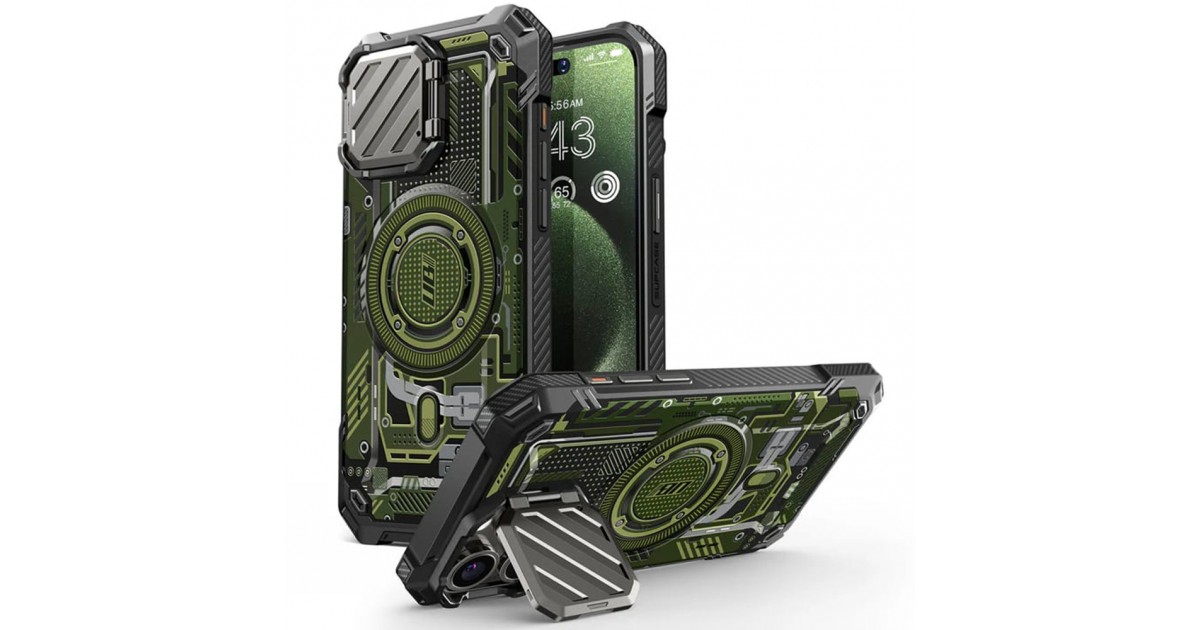 Husa pentru iPhone 15 Pro Max - Supcase Unicorn Beetle XT MagSafe - Verde Circuit