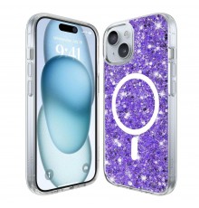 Husa pentru iPhone 15 Plus - Techsuit Sparkly Glitter MagSafe - Mov