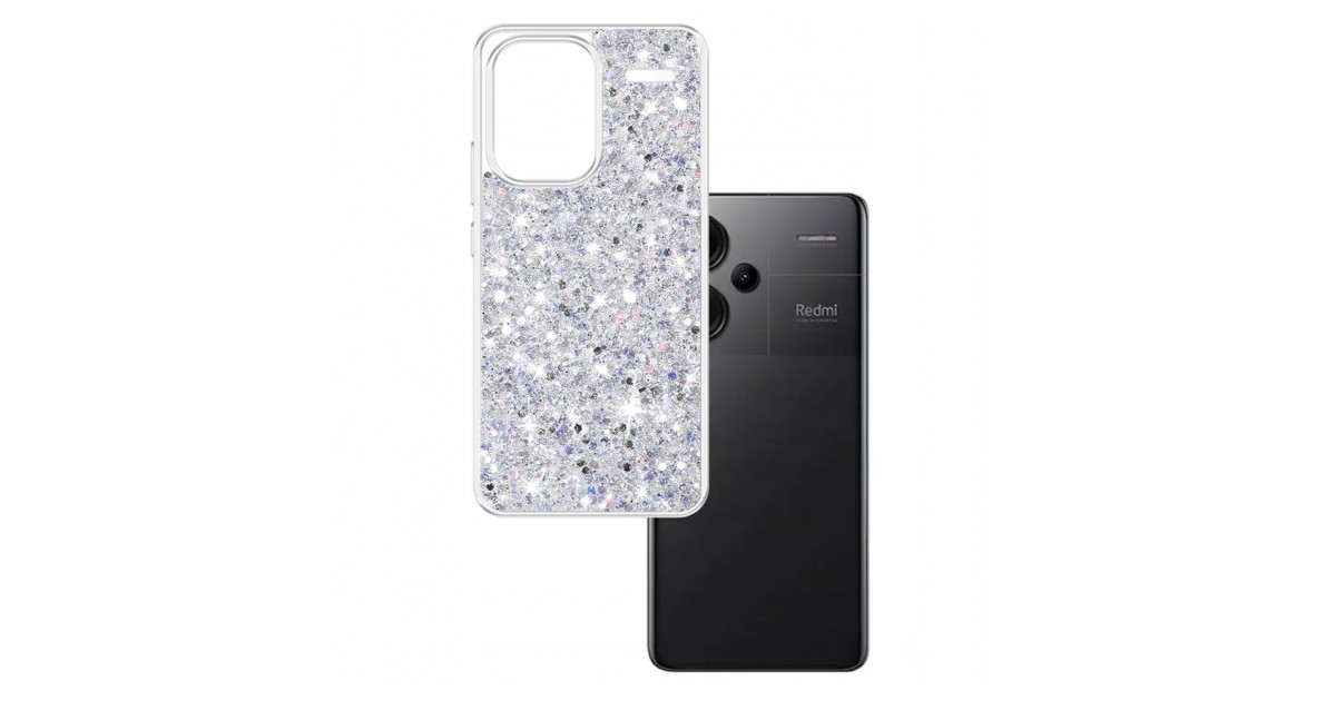 Husa pentru Xiaomi Redmi Note 13 Pro+ 5G - Techsuit Sparkly Glitter - Alba