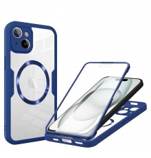 Husa pentru iPhone 15 - Techsuit Carbonite FiberShell - Albastra Pulse