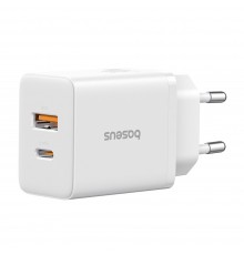 Incarcator 2x USB-C PD 100W, 2x USB-A QC3.0 + Cablu Type-C - Baseus (CCGAN2P-L02) - Alb