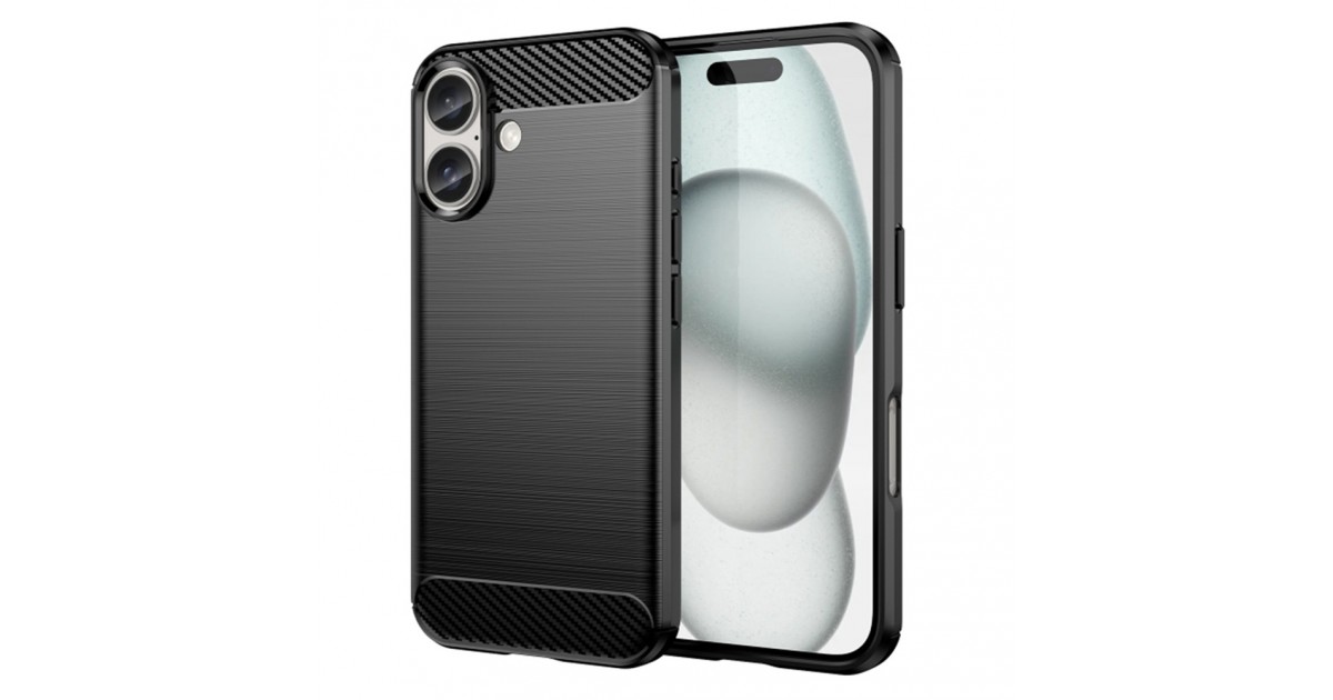 Husa pentru iPhone 16 - Techsuit Carbon Silicone - Neagra