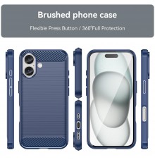 Husa pentru iPhone 16 - Techsuit Carbon Silicone - Albastra