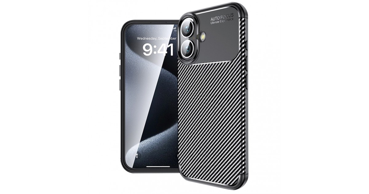 Husa pentru iPhone 16 - Techsuit CarbonFiber - Neagra