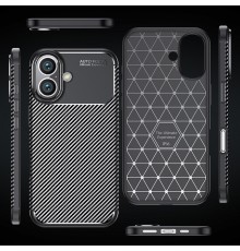 Husa pentru iPhone 16 - Techsuit CarbonFiber - Neagra