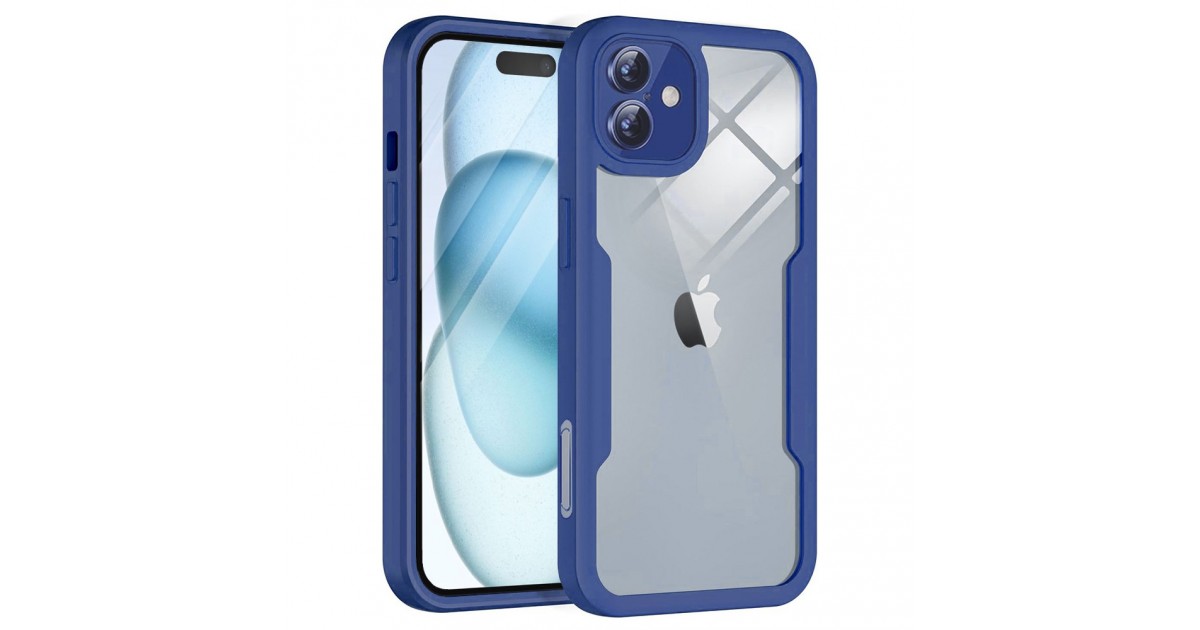 [PACHET 360] - Husa ColorVerse 360 + Folie de protectie -  iPhone 16  - Albastru