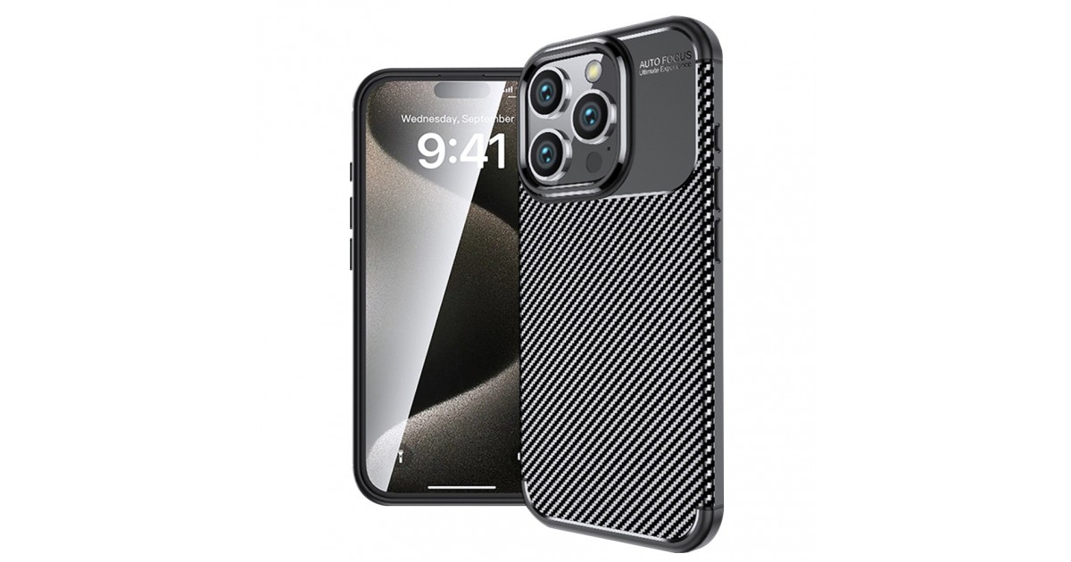 Husa pentru iPhone 16 Pro - Techsuit CarbonFiber - Neagra