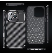 Husa pentru iPhone 16 Pro - Techsuit CarbonFiber - Neagra