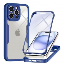 [PACHET 360] - Husa ColorVerse 360 + Folie de protectie -  iPhone 16 Pro  - Albastru