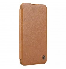 Husa pentru iPhone 16 Pro - Nillkin Qin Prop Leather Case - Maro